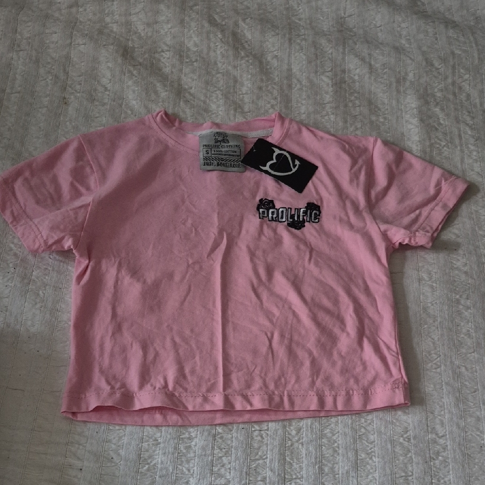 new PROLIFIC CLOTHING embroidered Crop Top Jrs S